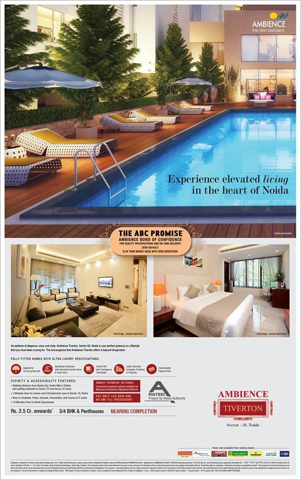 Book 3 & 4 BHK and Penthouses @ Rs. 2.5 cr. at Ambience Tiverton in Noida